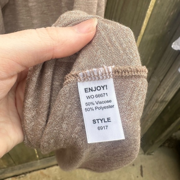 Michael Stars Oversized Cowl Neck Loose Fit Slub Knit Brown Thin Sweater Top - Picture 7 of 10